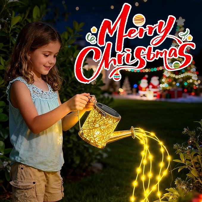 Solar Watering Can Light Outdoor Decor - Waterproof Solar Garden Pathway Lights for Yard Garden - Perfect Gifts for Women Mom Grandma Birthday (Fairy-Style)