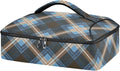 Casserole Carrier Blue Brown Tartan Plaid Insulated Casserole Carrier for Hot or Cold Food Thermal Lunch Tote for Parties Picnic Travel Carry Bag