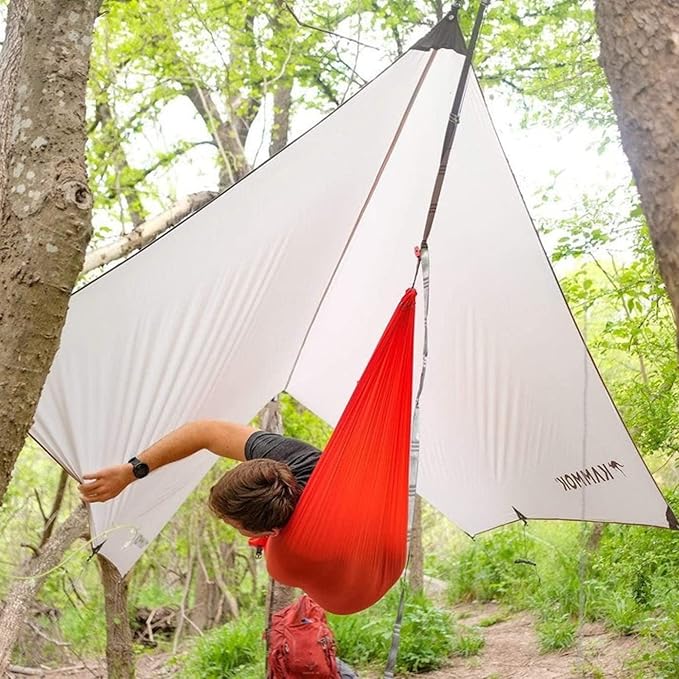 KAMMOK Kuhli: Ground-to-air Weatherproof Protection in The Backcountry. (A high Performance shelter Equipped to Adapt to Varied environments) Ember Orange