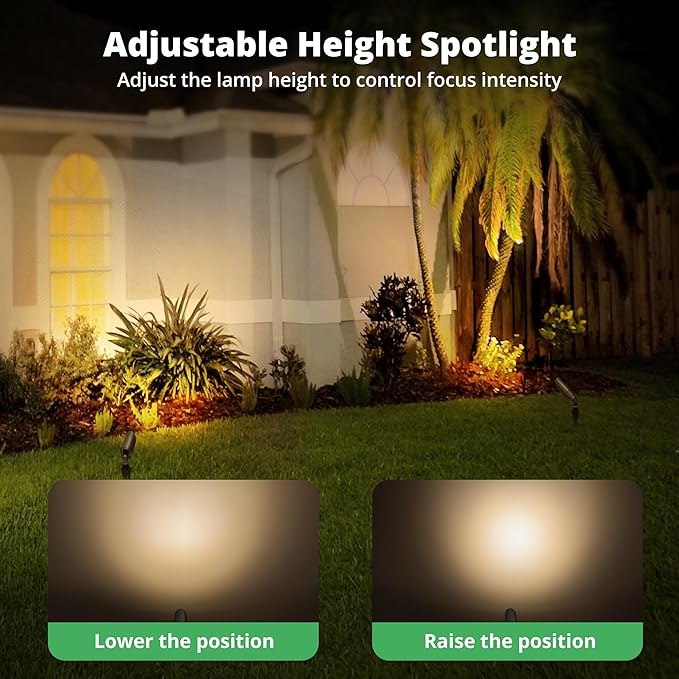 GKOLED Solid Brass Spotlight Low Voltage Landscape Lighting LED Outdoor Lights for Garden Patio Yard Directional Up and Down Light with 5W MR16 Bulb 12V 2700K Warm White 2 Pack