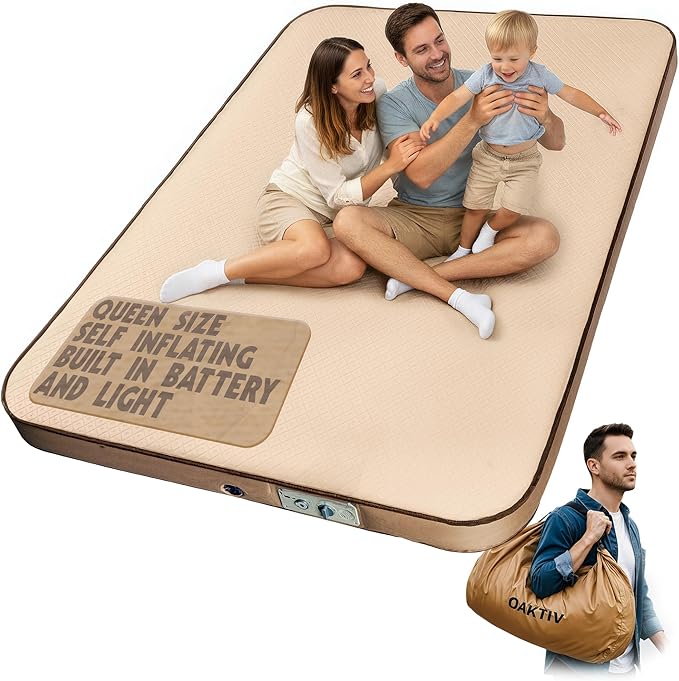 Self-Inflating Camping Sleeping Pad – 4 Wandermate Memory Foam Air Mattress for Backpacking Car Camping &amp Tents Compact and Durable
