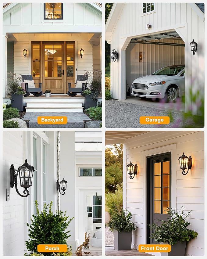 VIANIS Outdoor Wall Light Oil Rubbed Bronze Porch Lights Outdoor Dusk to Dawn Outside Lantern Fixtures Wall Mount 100% Aluminum Exterior Lighting Fixtures for House Garden Patio Entryway