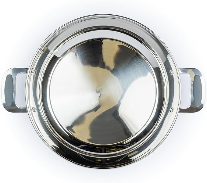 David Burke Stature 9.5 Fry Pan – Thick Solid Steel Side Handles - Brushed Gray