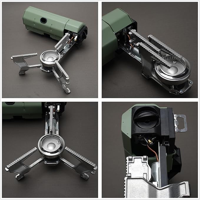 ONLYFIRE OUTDOOR LIVING Foldable Camping Stove with Storage Bag Portable Butane Stove with Bottle Opener Gas Stove for Picnic Backpacking Hiking Adventure Car Travel RV Trip Emergency GS330