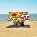 ALAZA Sunflower Red Heart Beach Tent Sun Shelter UPF50+ Protection Beach Shade Canopy w/ 4 Sandbags for Outdoor Camping Fishing Backyard Fun Picnic 10x9 ft