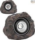 Solar Rock Lights Outdoor – 2 Pack Waterproof LED Landscape Garden Spotlights Realistic Stone Design Wireless Solar Powered Pathway Lights for Yard Walkway Patio &amp Lawn Decoration (Auto On/Off