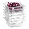 EGGKITPO 1/6 Clear Food Pans 6 pack 2.5 Inch Deep Pan Stackable Polycarbonate Food Pan for Commercial Kitchen Restaurant Use BPA free