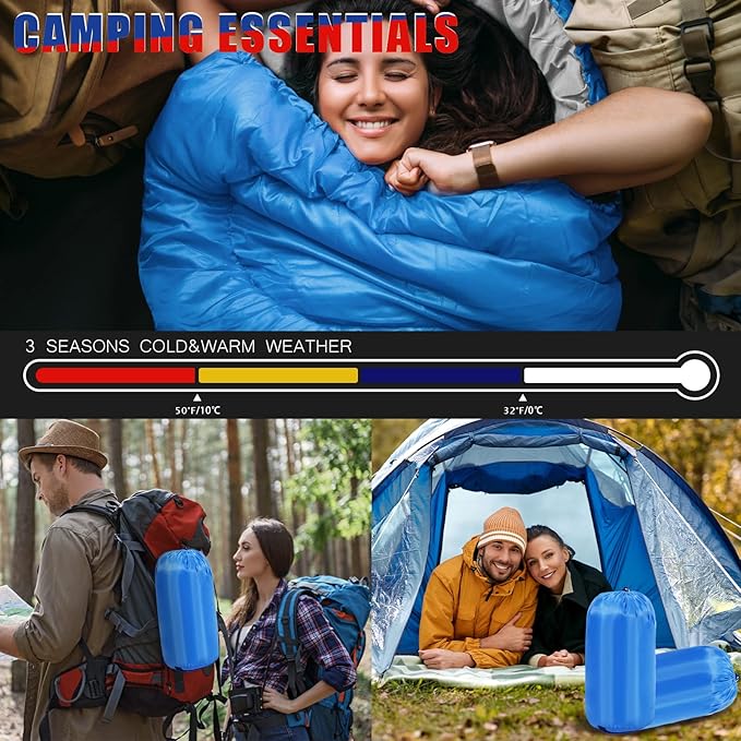 Junkin 12/36 Pcs Camping Sleeping Bag Bulk for Adults Homeless 4 Season Cold Warm Weather Sleeping Bags Waterproof Lightweight with Compression Sack for Hiking Travel Outdoor