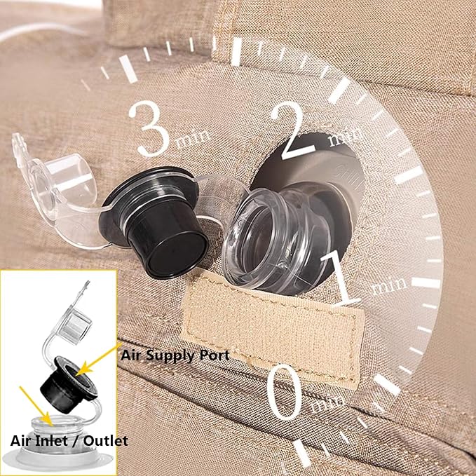 Portable Double Air Couch - Heavy Duty Outdoor Air Beach Couch Inflatable Lounger for Camping Picnics and Beach Games Camping Essentials for Aduilts 880 lbs (Double Inflatable Couch Khaki) | Outdoor