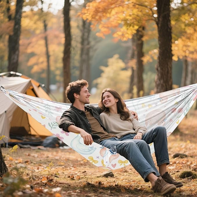 Burbuja Duck Goose Camping Hammock 330 lb Hammock with Tree Straps &amp Attached Carry Bag &amp Side Pocket for Camping Beach Backpacking Backyard Travel