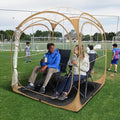 Pop Up Sports Tent - Thick PVC Scratch-Resistant Bubble Clear Tent Instant Weather Proof Pod with Extra Top Cover for Soccer Football Games Outdoor Events 1-2 Person