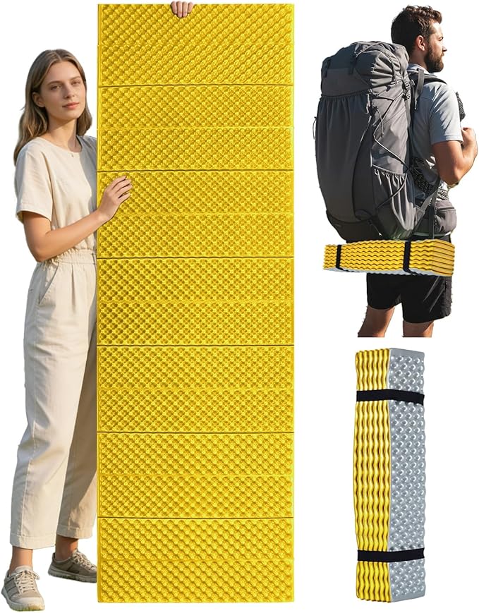 Abahub Foam Camping Sleeping Pad Waterproof Soft Foam Matress for Adults Foldable Ultralight Wide Pad for Outdoor Backpacking Picnic Yoga