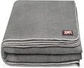 Ever Ready First Aid Military Wool Blanket - 95% Wool Washable Perfect for Outdoors Picnics Travel Car &amp Bushcraft Emergency Blanket 96 x 108 8.45 lbs. - Grey - King Size