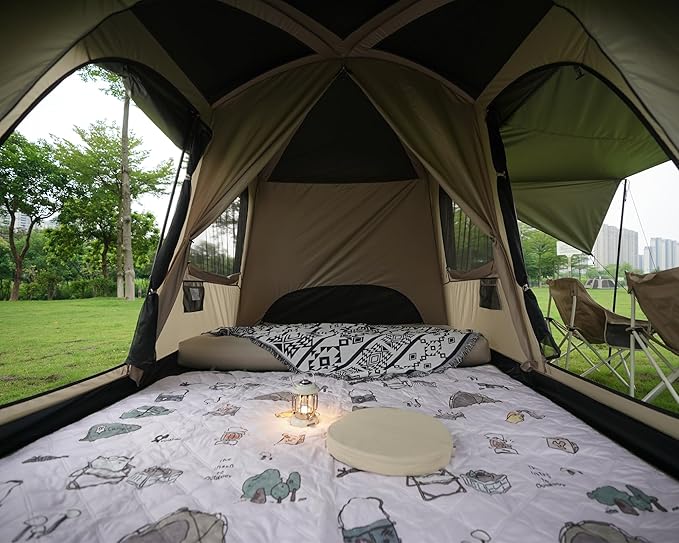 Vidalido 4-6 Person Camping Tent with 3 Door 2 Room Large Family Cabin Tents Double Layer Waterproof Portable Glamping Tent Big Tents for Outdoor Camping Hiking and Backpacking