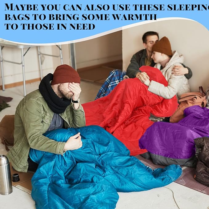 Tudomro 16 Pack Bulk Sleeping Bags for Adults Lightweight Waterproof Camping Sleeping Bags with Compression Sack for Camping Backpacking Hiking Travel Emergency Use