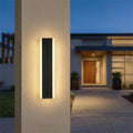 Modern Linear Outdoor Wall Lights 12 LED Exterior Wall Sconce for Porch &amp Garage IP65 Waterproof Architectural Facade Lighting 3CCT Dimmable Matte Black Fixture for Front Door Entryway