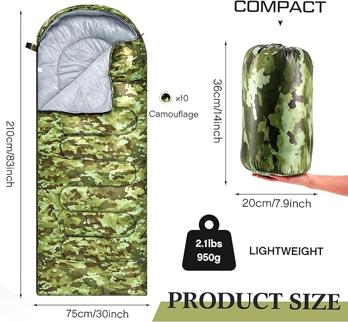 Tranqun 10 Packs Sleeping Bags Bulk for Adults Homeless Sleeping Bag Liner Waterproof Cold Weather for Charity Homeless Camping Hiking Backpacking Outdoor Activities