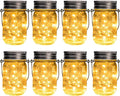 GIGALUMI Solar Mason Jar Lights 8 Pack 30 Led String Fairy Lights Garden Lights Outdoor Waterproof Hanging Solar Lanterns for Outdoor Garden Patio Lawn Balcony Decoration
