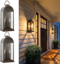 Outdoor Wall Light Fixtures 2-Light Porch Lights Outdoor Matte Bronze Exterior Waterproof Wall Sconce with Glass Shade Outside Lantern for House Doorway Patio Entryway E12 Socket 2 Pack