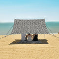 ALAZA Daisy Floral Flower Beach Tent Sun Shelter UPF50+ Protection Beach Shade Canopy w/ 4 Sandbags for Outdoor Camping Fishing Backyard Fun Picnic 10x9 ft