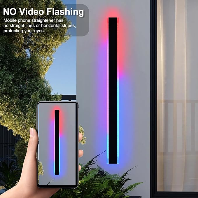 WINSEHN 2-Pack 60-Inch Long Linear Outdoor RGB Wall Light Fixtures 36W IP65 Waterproof Exterior Wall Mounted Entrance Lighting for Garage Porch House Remote Control Included