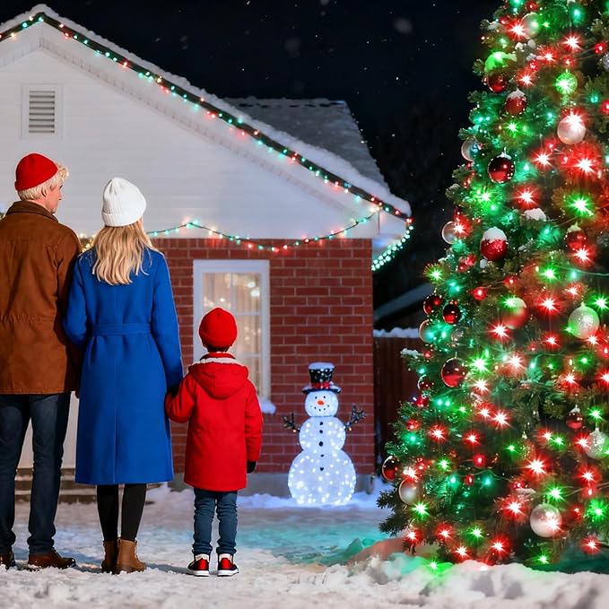 750 LED Christmas String Lights Outdoor 240FT Twinkle Fairy Lights with Timer &amp Memory 12 Modes Dimmable Waterproof Tree Light for House Patio Wedding Party Christmas Decororations Red &amp Gr