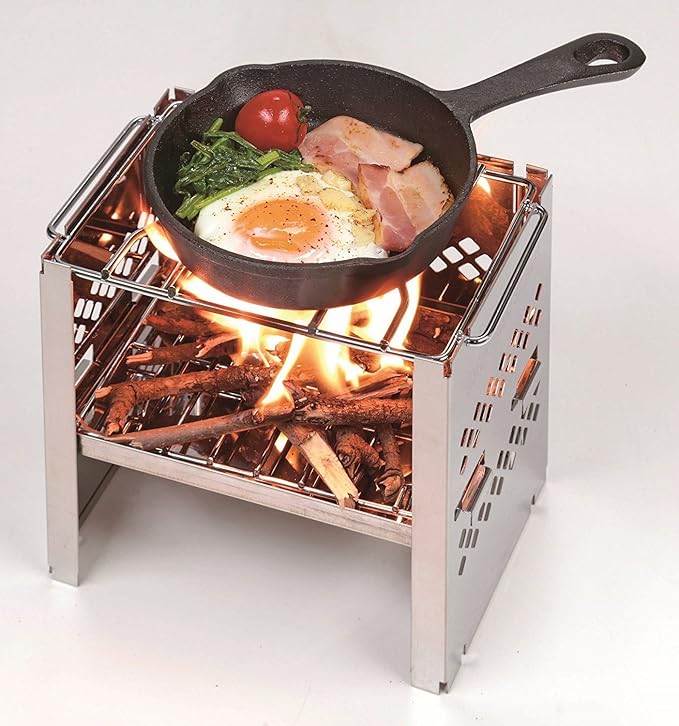 Captain Stag UG-43 3-in-1 Barbecue Stove Open-Air Grill Collapsible Kamado Grill Smart Grill B6 Model Bag Included 3 Adjustable Levels