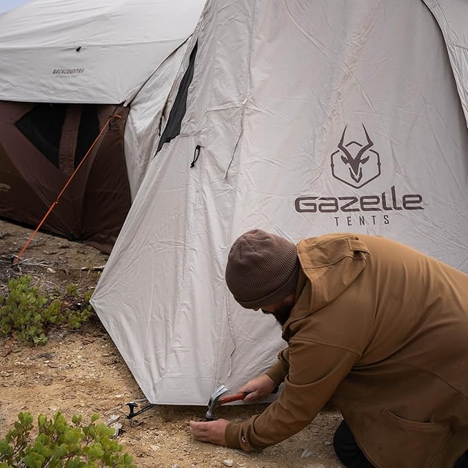 Gazelle Backcountry™ T10 Vestibule – 39 sq. ft. Enclosed Extension Room for Backcountry T10 Shelter Ripstop Polyester Construction Zippered Panels Includes All Terrain Stakes GBCA01