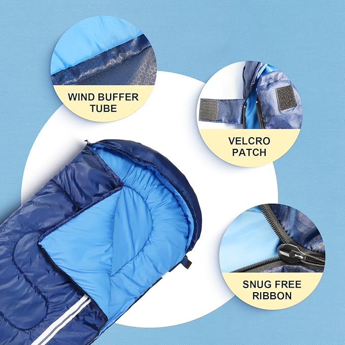 Northroad Lightweight Sleeping Bags for Adults Cold Weather Waterproof Backpacking Camping Sleeping Bag for Adults Girls Boys MensCompact Sleeping Bag Camping Gear Must Haves 3 Season