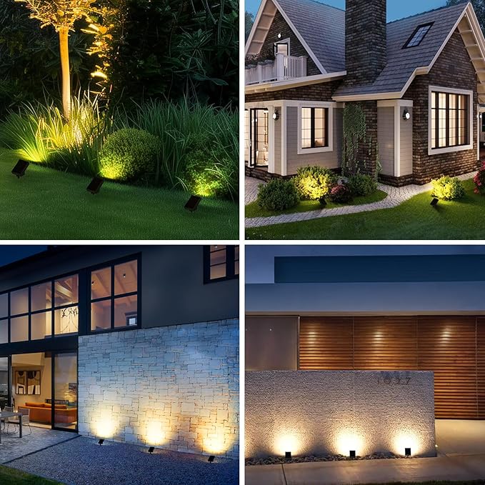 Solar Pathway Lights Outdoor Dimmable Solar Spot Light IP65 Waterproof 500LM 3000K Solars Outdoor Lighting for Walkway Landscape Lawn Yard