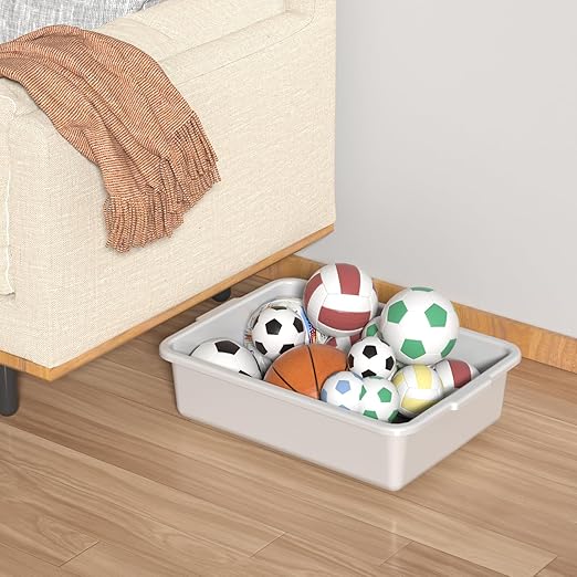 13 L Light Gray Bus Tubs Commercial Bus Tub Tote Dishwashing Basin 4 Packs