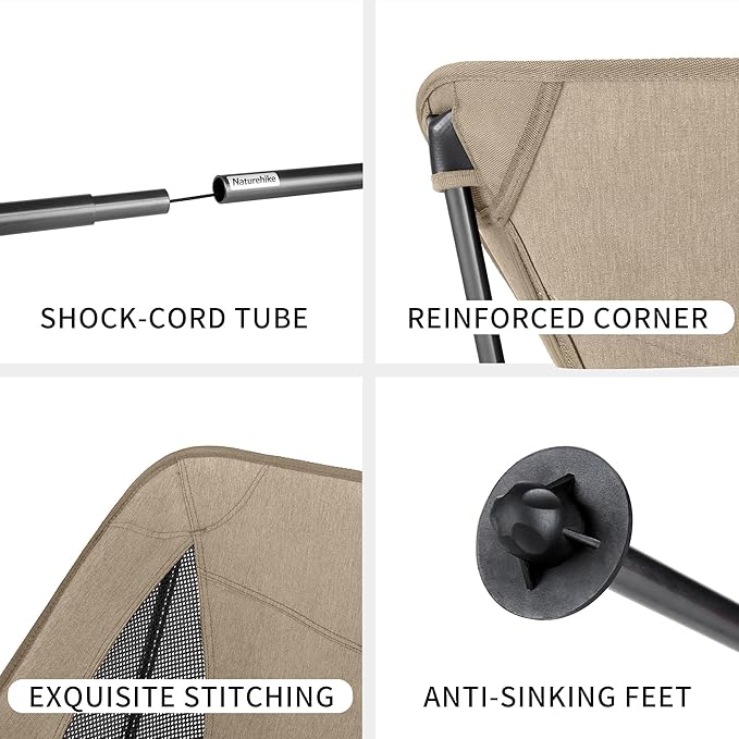 Naturehike YL05 Camping Chair Ultralight Portable Camp Chair with Storage Bag Compact Folding Beach Chair for Backpacking Hiking Fishing Picnic