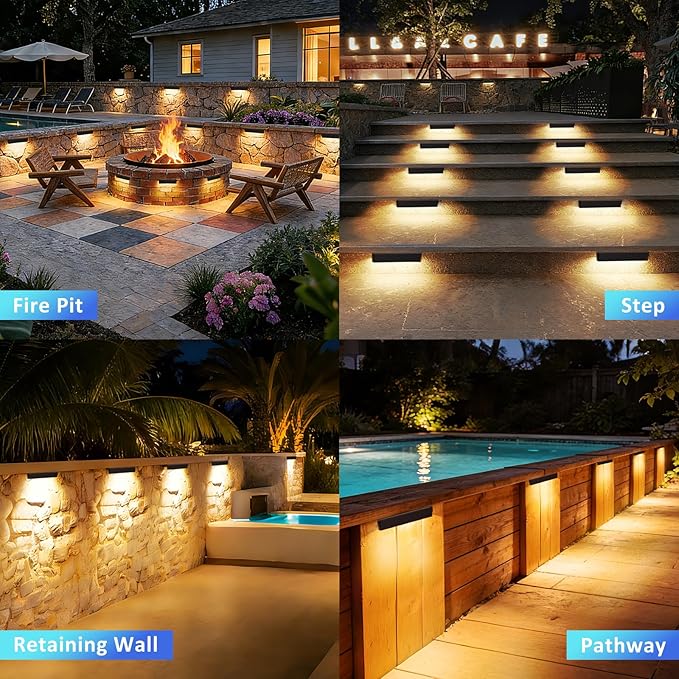 12 Pack 7 Inch Retaining Wall Lights 2700K Soft White LED Hardscape Lighting 5W 12V AC/DC Low Voltage Landscape Paver Light IP65 Waterproof Outdoor Step Lights for Patio Walls Stairs ETL