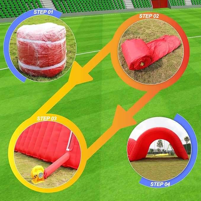 Inflatable Tunnel Sports Tunnel Entrance with Blower Football Tunnel Tent Entryway for Business Advertise Party Exhibition Promotion StreetShopSupermarketSchool