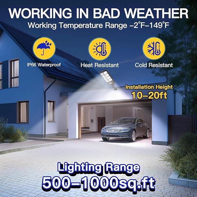 Waterproof Solar Lights Outdoor for Patio &amp Yard Dusk to Dawn Motion Sensor Security Lighting High Brightness Solar-Powered Garden Pathway Lamps