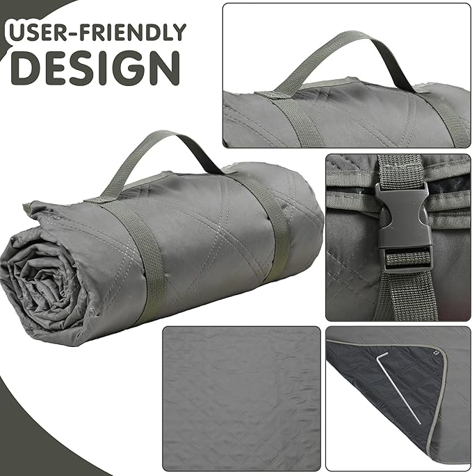 Waterproof Picnic Blanket 80 * 80 in Portable with Carry Strap for Beach Mat or Family Outdoor Camping Party Park Blanket for Grass Park Hiking Travel