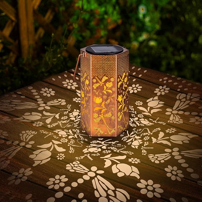 Dragonfly Solar Lanterns Outdoor Waterproof - Mothers Day Gifts for Mom Grandma Birthday Gifts for Women Solar Lights Outdoor Garden Decor for Outside