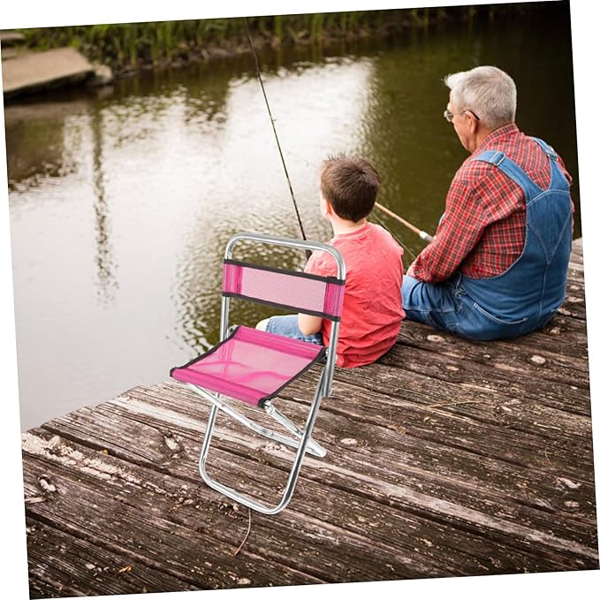 POPETPOP Multi-Functional Folding Stool Lightweight Portable Camping Chair Collapsible Outdoor Fishing Stool Durable for Long-Term Use Random Color