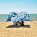 ALAZA Ice Wolf Howling Beach Tent Sun Shelter UPF50+ Protection Beach Shade Canopy w/ 4 Sandbags for Outdoor Camping Fishing Backyard Fun Picnic 10x9 ft