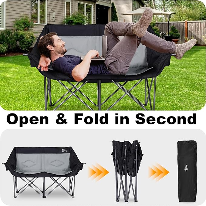 Double Camping Chair &amp 2 Pack Oversized Camping Chair