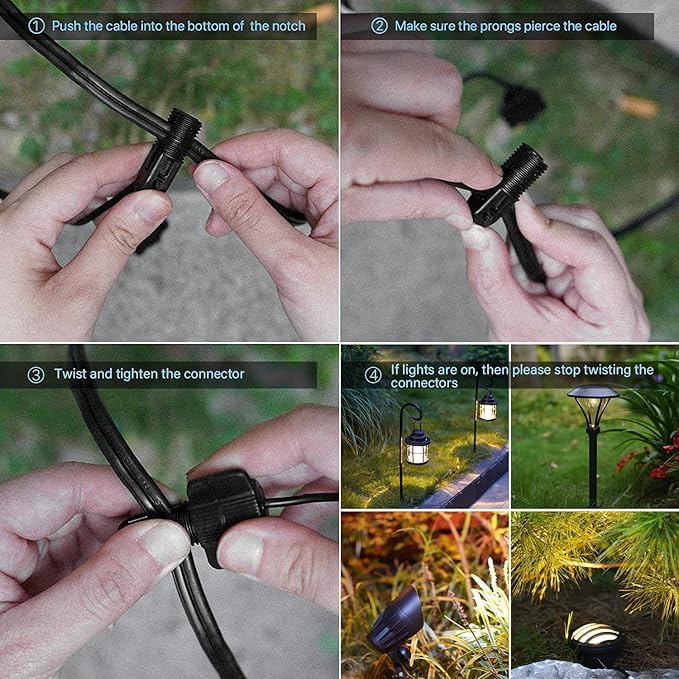 GOODSMANN Low Voltage Landscape Lighting Oil Rubbed Bronze 2PK Path Lights Low Voltage 3W LED 120 Lumen 3000K Warm White with Cable Connectors