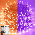 Purple and Orange Halloween Lights 800LED 330FT String Lights 8 Modes Timer Plug in Waterproof Indoor Outdoor Christmas for Garden Party Decoration JT-EL/FC300V0200