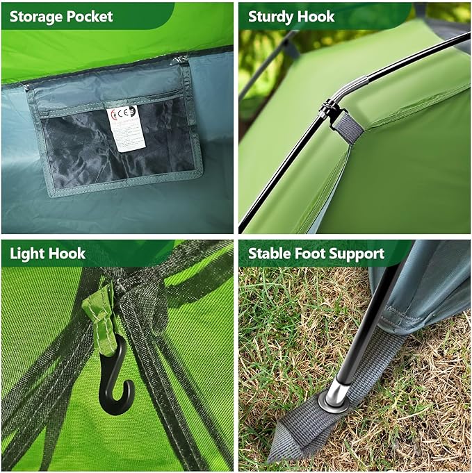 AYAMAYA 1 Person Tent for Backpacking - Lightweight Single Person Hiking Tent with Skylight &amp Waterproof Rainfly &amp Ground Vents Easy Setup One Man Small Tent for Camping Backpacking Hiking