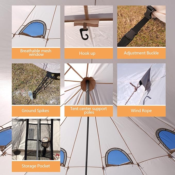 Tents 4/6/8/12 Person Easy Setup Waterproof Camping Tent with Rainfly Portable Double Layer Large Family Tent for Camping Backyard Outdoor &ampHiking