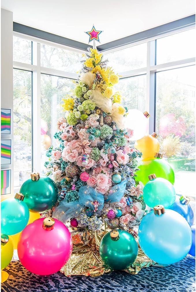Holiball Inflatable Holiday Ornament – Ultimate Indoor/Outdoor Decoration – Reusable and Storage Friendly – for Weddings Parties Events Team Colors – 18 – Light Blue