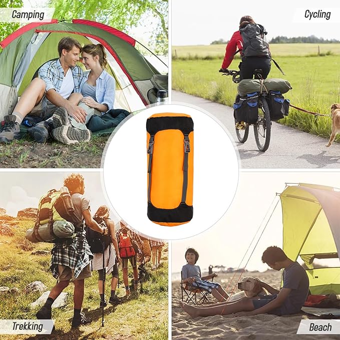 3Pcs Compression Sack Wateproof &amp Adjustable Nylon Sleeping Bag Compression Sack with Drawstring Lightweight for Traveling Camping Hiking Backpacking | Bags for Travel