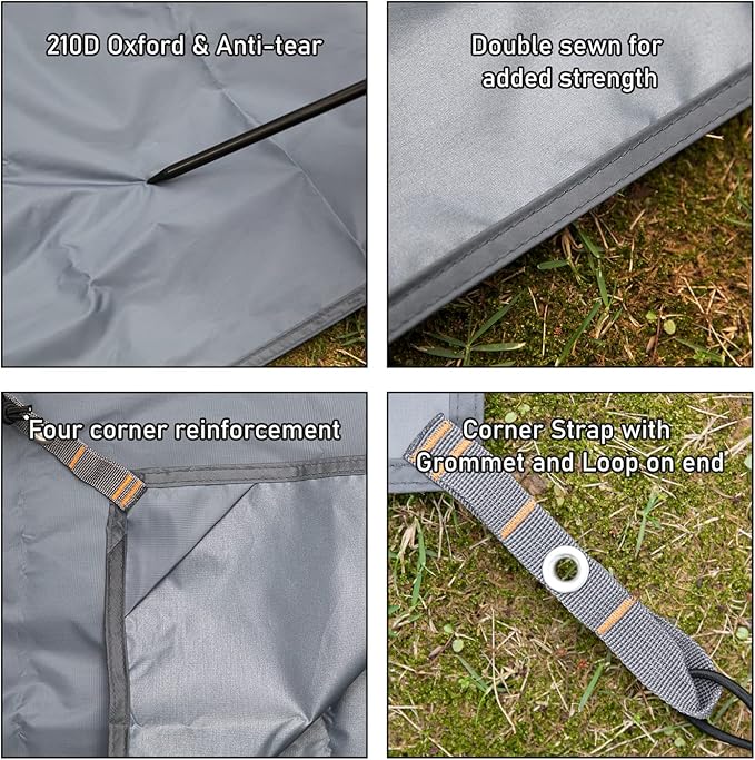 Hikeman Tent Footprint - Waterproof Camping Tarp Heavy Duty Tent Floor Saver Ultralight Ground Sheet Mat for Hiking Backpacking Hammock Beach - Storage Bag Included(PU3000mm300 * 300CM)