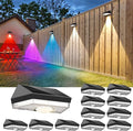 Solar Fence LightsWarm White &amp Cool White &amp RGB 7Colors ＆ Color Changing Mode IP65 Waterproof Solar Lights Outdoor Solar Deck Lights for Outside/Patio/Backyard/Wall/Pool/Fence/Railing/Step(1