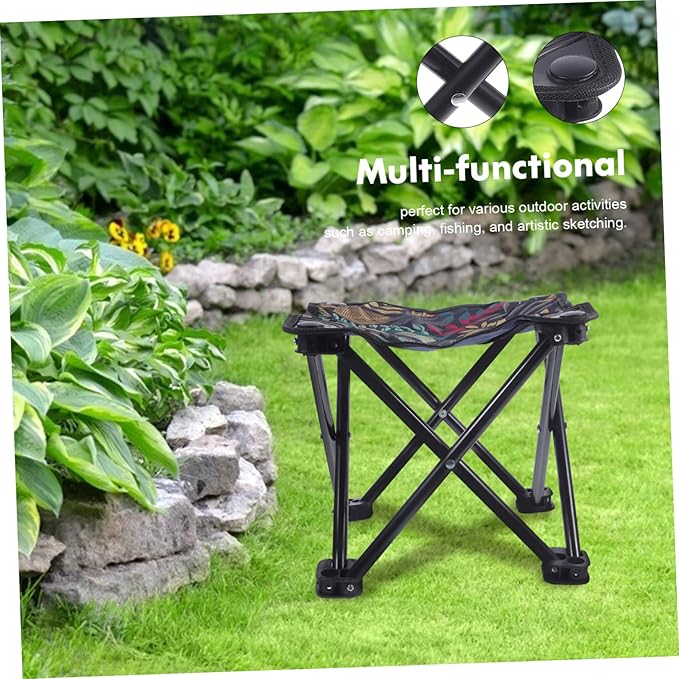 Multi-Functional Folding Stool Small Camping Bench Oxford Easy to Fold for Outdoor Camping Fishing