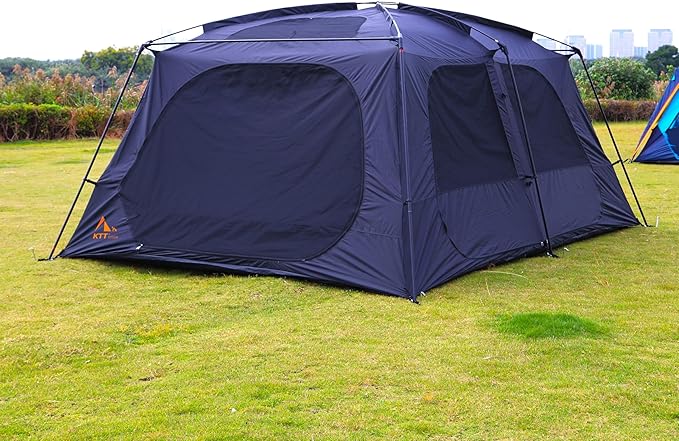 KTT Extra Large Tent 12 Person(A)Awning Family Cabin Tents2 Rooms4 Doors and 4 Windows with MeshStraight WallWaterproofDouble LayerBig Tent for OutdoorPicnicCampingFamily Gathering。